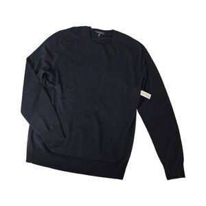Paris Sunday Mens 100% Wool Crew Neck Sweater Black Medium J09373 P63S NWT